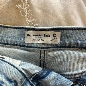 NWOT abercrombie & fitch ultra high rise flare jeans xtra short